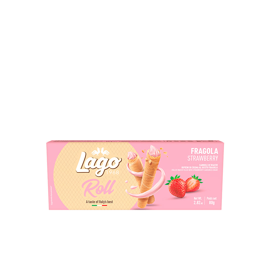 Lago Roll Bolacha Wafer Morango 80 gr