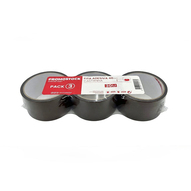 Pack 3 x Fita Adesiva Castanha 48mm 30M