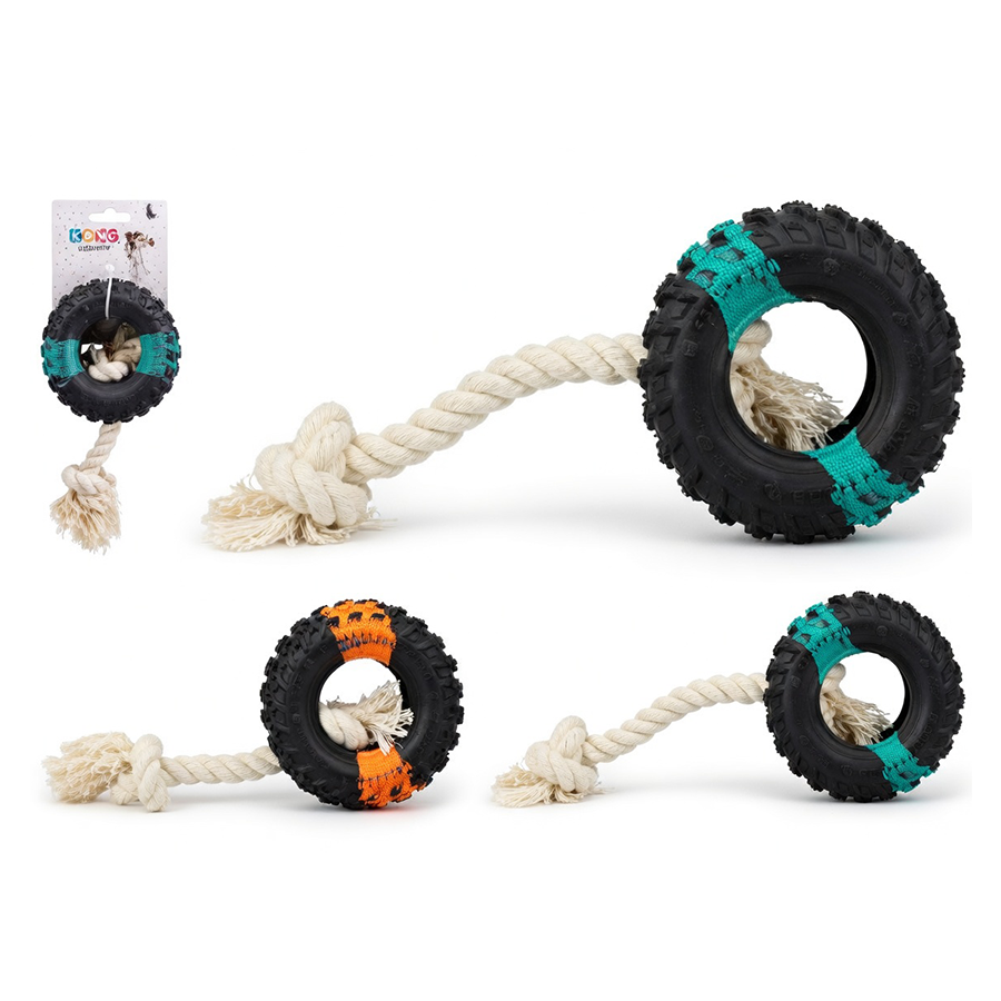 Brinquedo para Cão Pneu com Corda