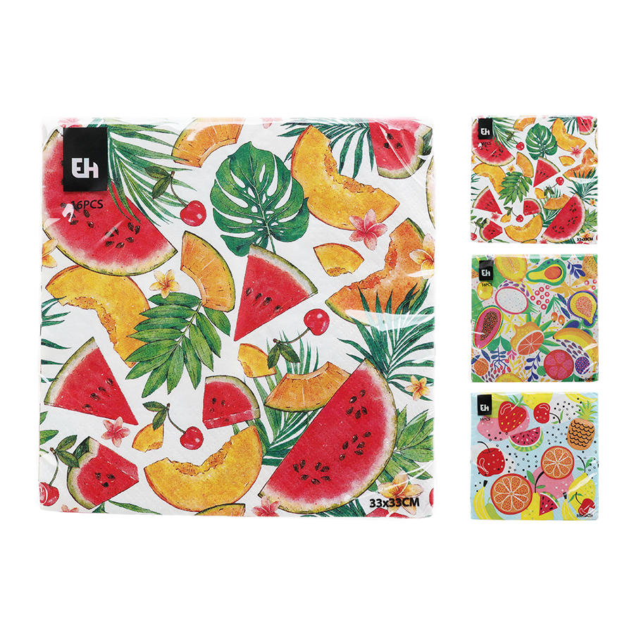 Guardanapos de Frutas 33 x 33 cm 16 un