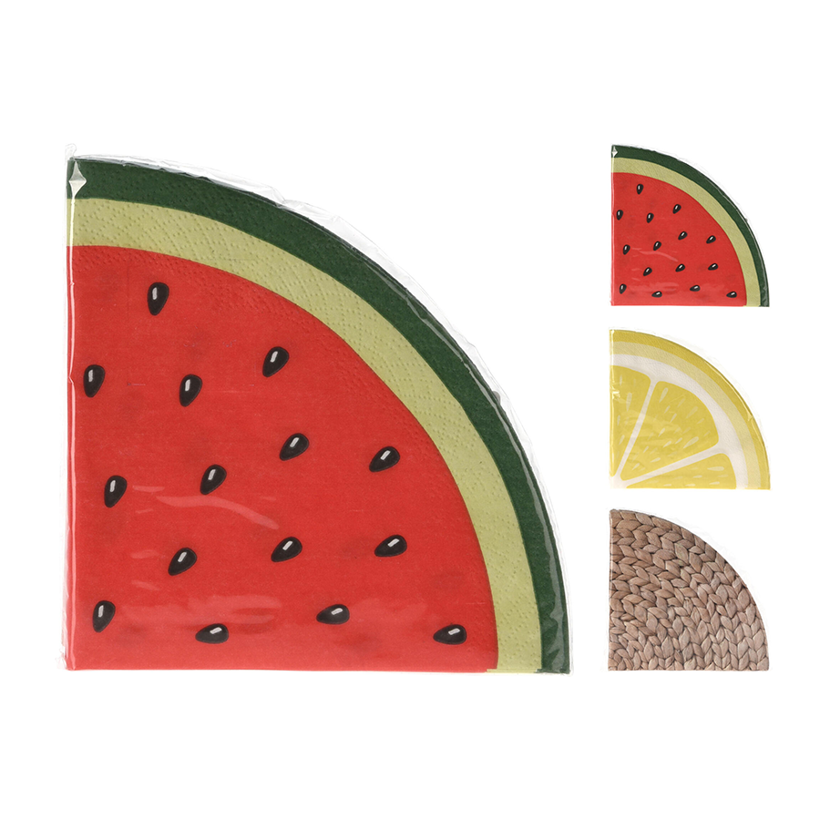 Guardanapos Redondos de Frutas 32 cm 12 un