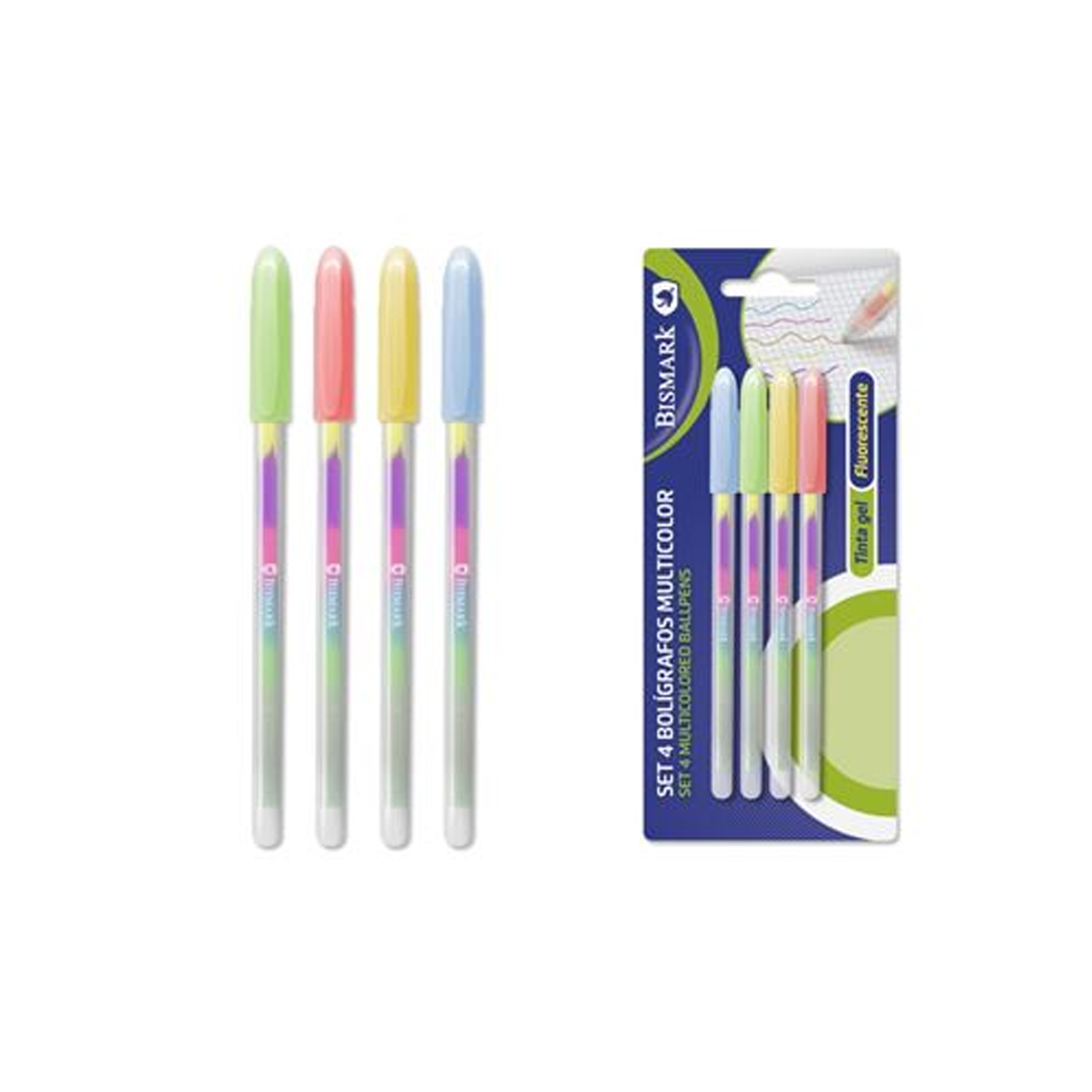 Pack 4 Canetas de Tinta Gel Multicolor