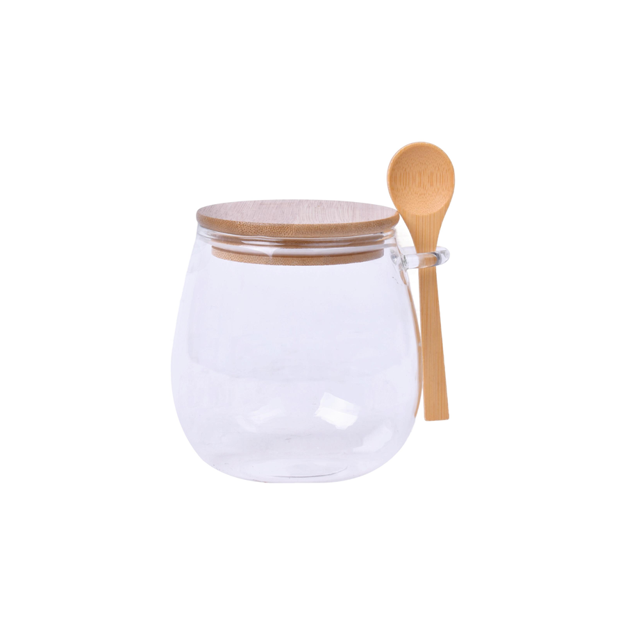 Frasco com Tampa e Colher em Bambu 750 ml