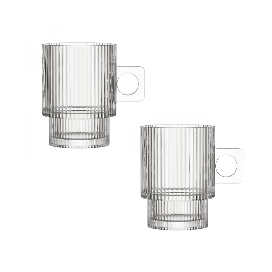 Conjunto de 2 Canecas de Vidro com Asa 350 ml
