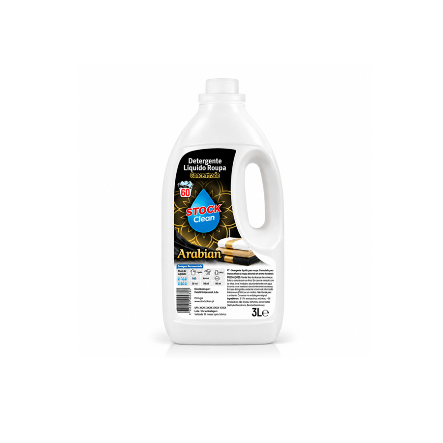 Stock Clean Detergente Máquina Roupa Líquido Arabian 60 Doses