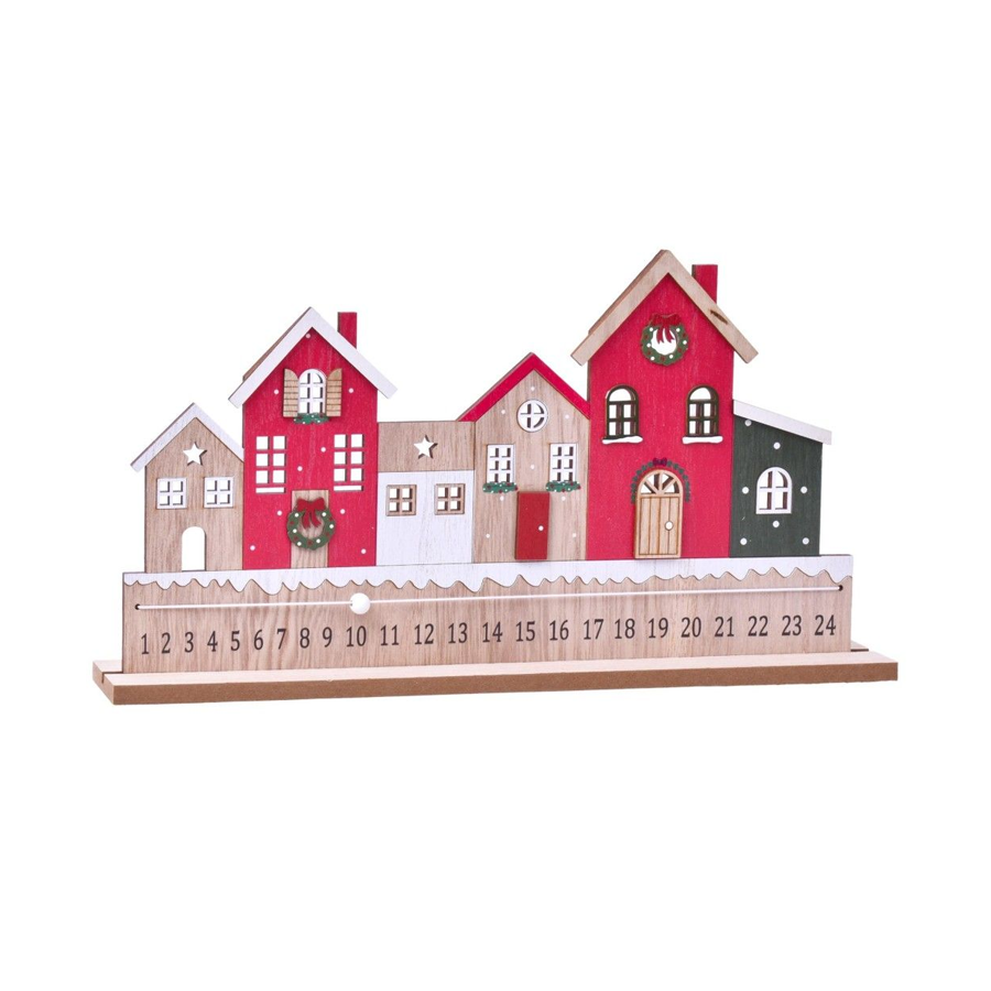 Calendário de Natal MDF 40 x 21.5 cm