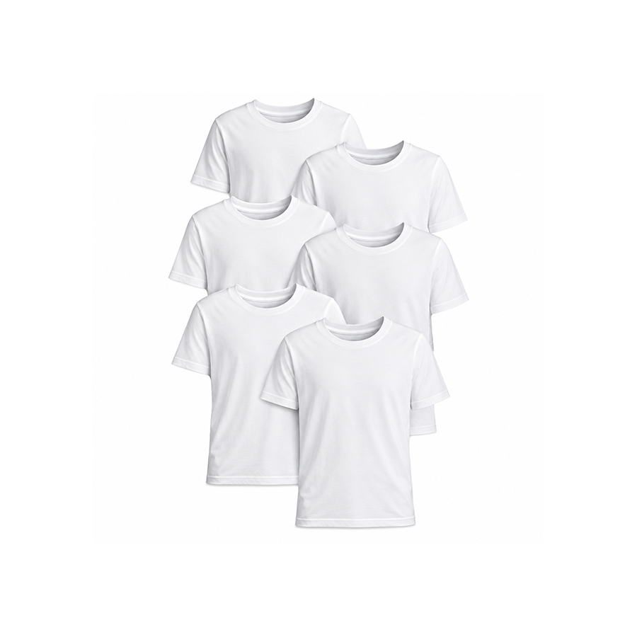 Pack de 6 T-Shirts de Criança 100% Algodão