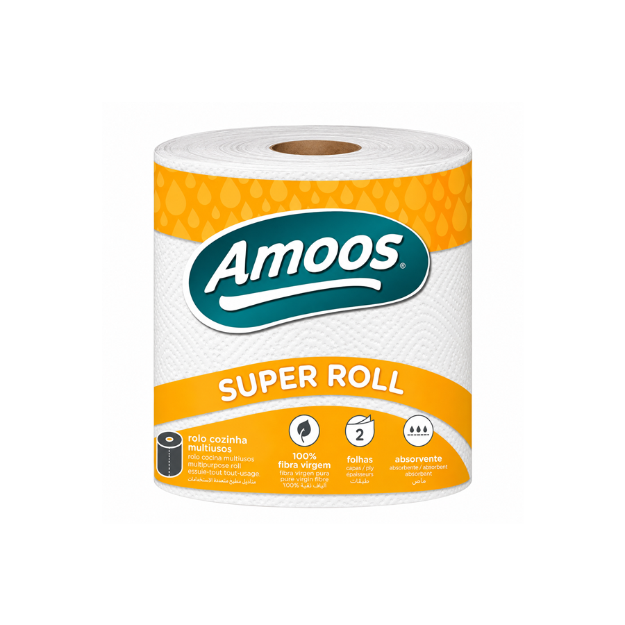 Rolo de Cozinha Multiusos Amoos Super Roll – 2 Folhas