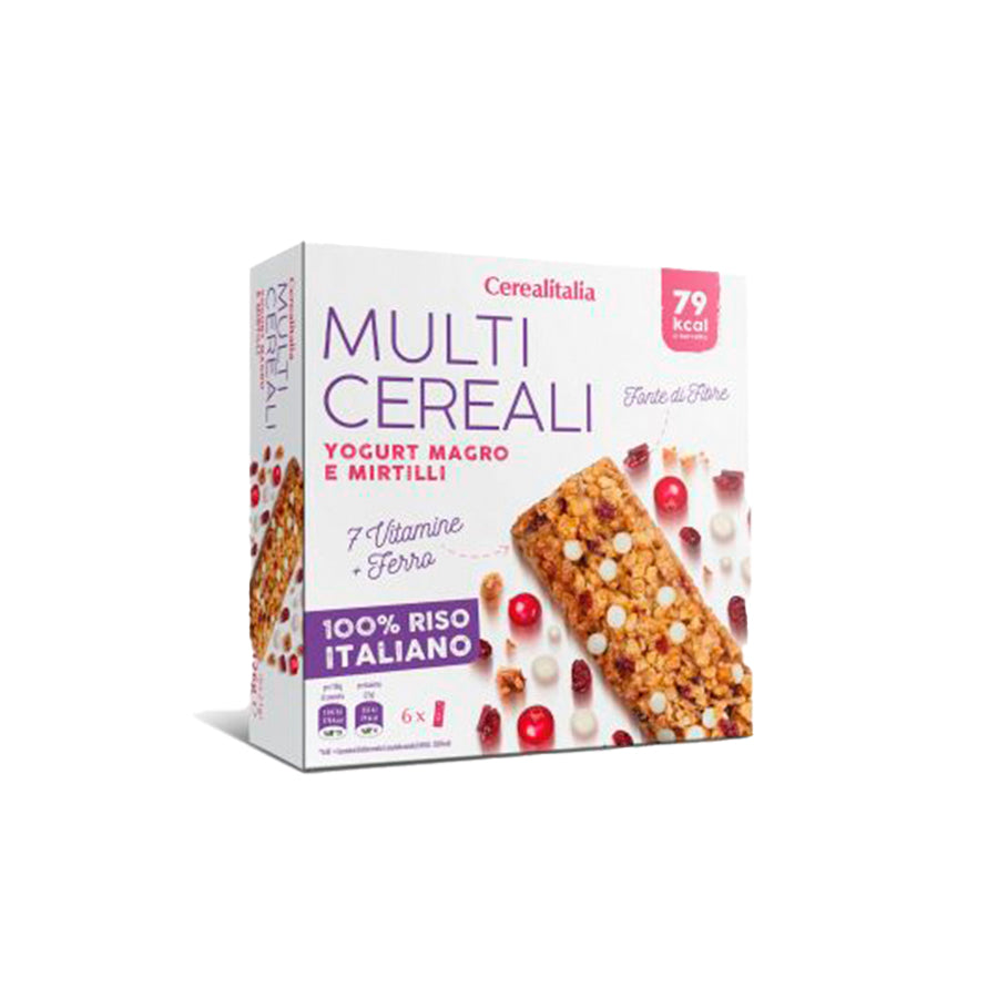 Cerealitalia Barras de Cereais Iogurte e Mirtilos  6 x 25 gr