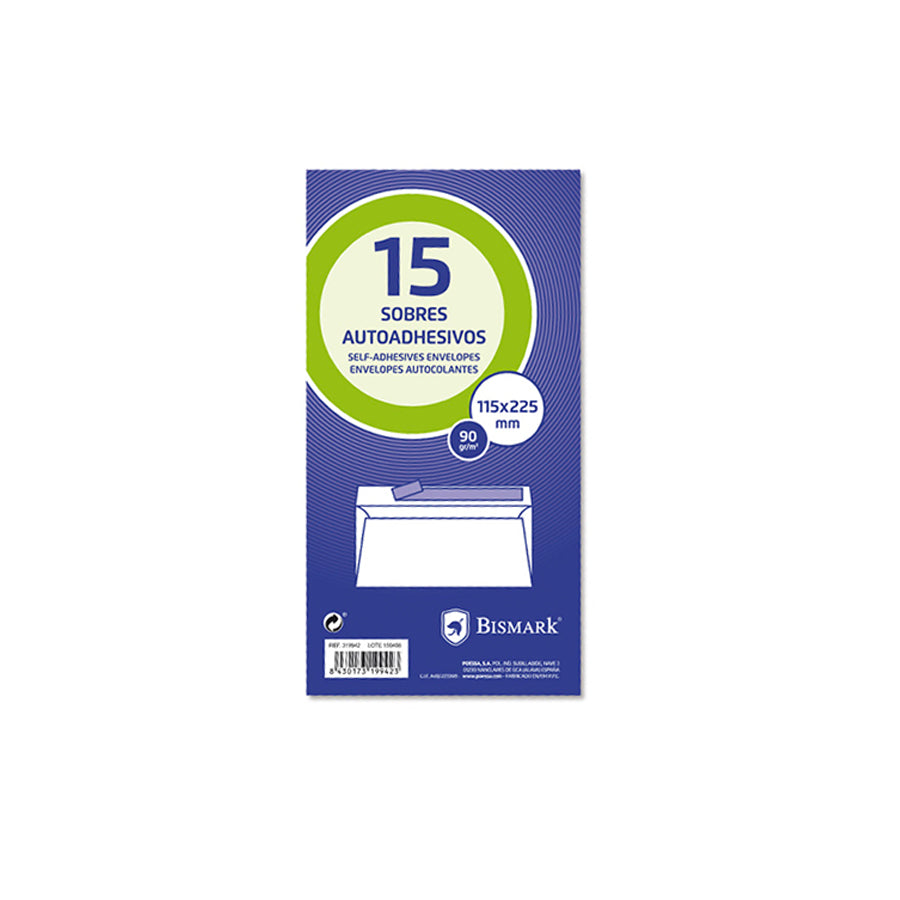 Bismark Pack 15 Envelopes DL