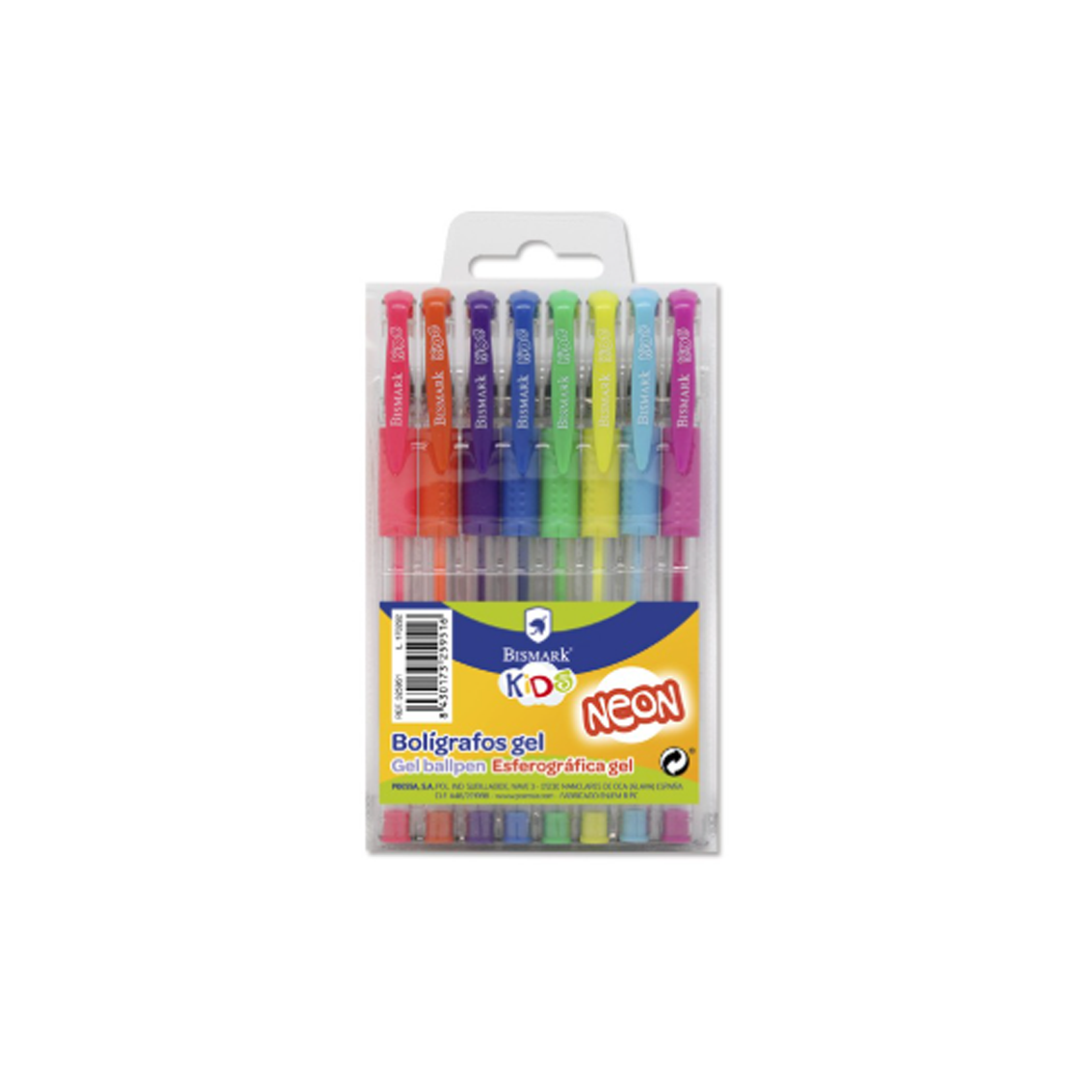 Conjunto 8 Esferográficas Gel Neon