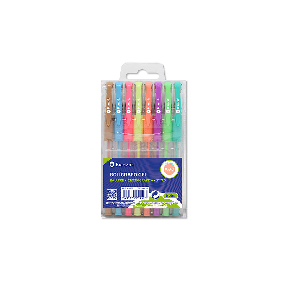 Bismark Pack 8 Canetas de Gel Cores Pastel