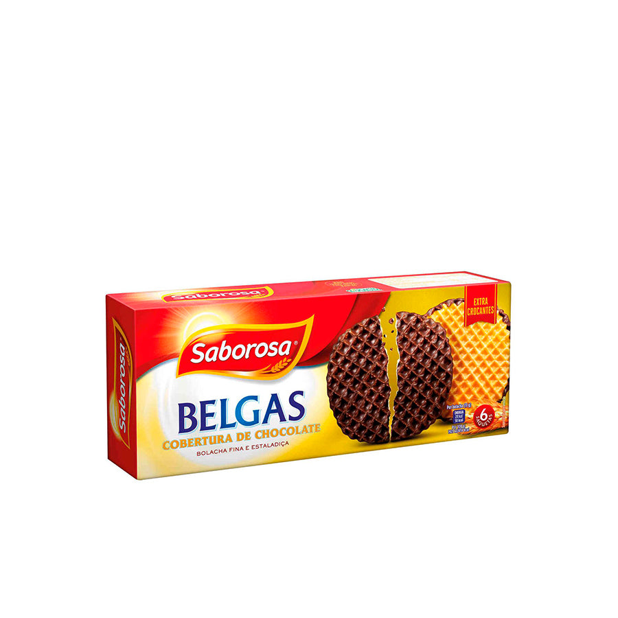 Saborosa Bolachas Belgas com Cobertura de Chocolate 198 gr
