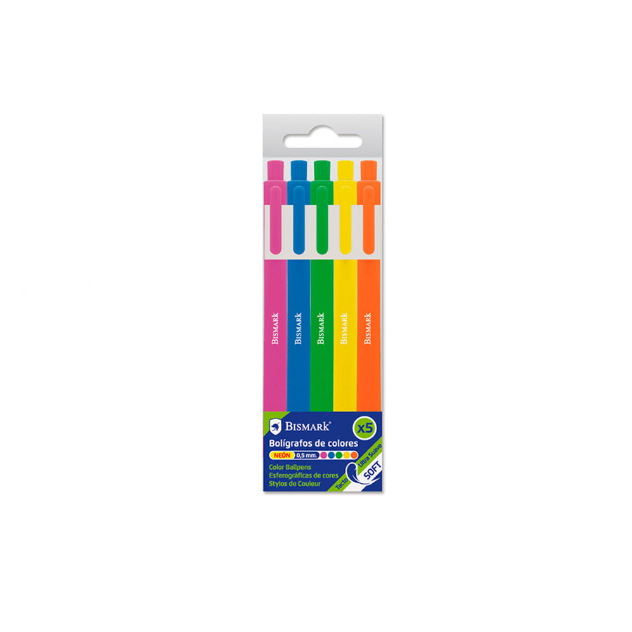 Bismark Pack 5 Marcadores Soft Cores Neon