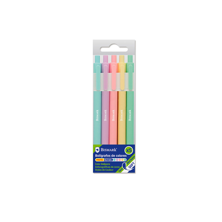 Bismark Pack 5 Marcadores Soft Cores Pastel