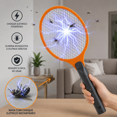 Raquete Elétrica Anti-Mosquitos