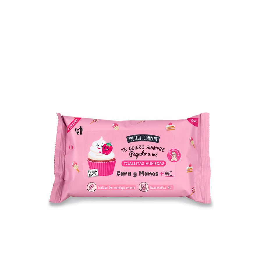 The Fruit Company Toalhitas Biodegradáveis Morango e Nata 15 un