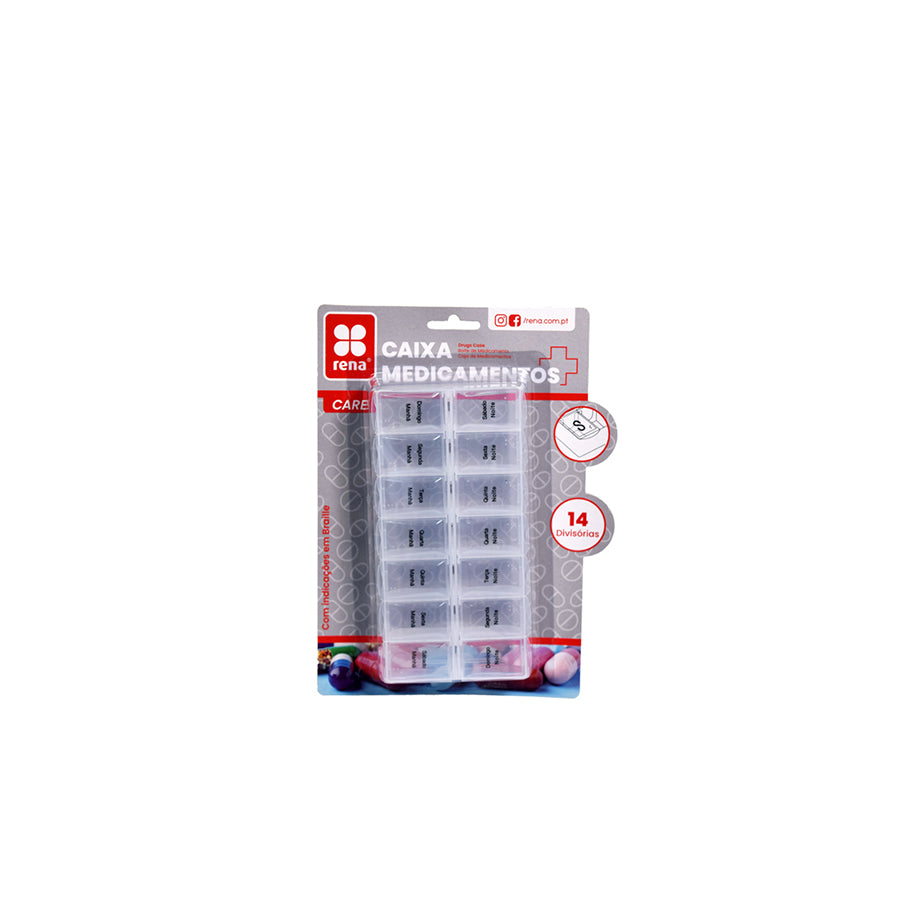 Caixa de Medicamentos 14 Divisórias 19 x 25 cm