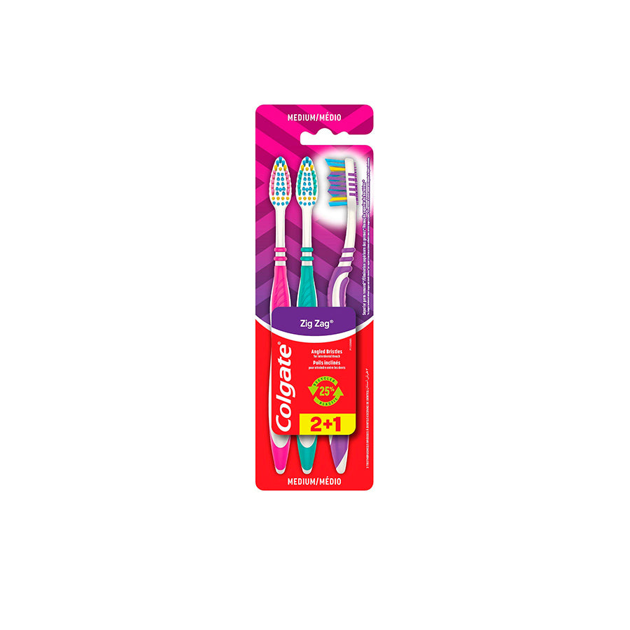 Colgate Pack 3 Escovas de Dentes Zig Zag