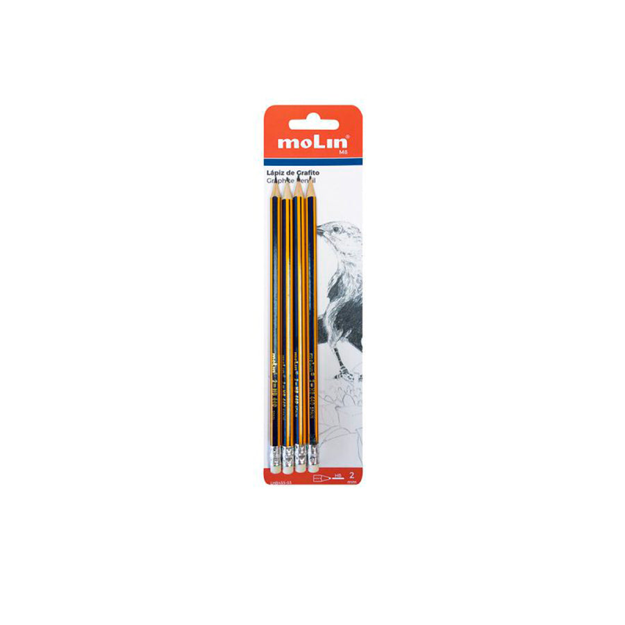 Molin Pack 4 Lápis com Borracha