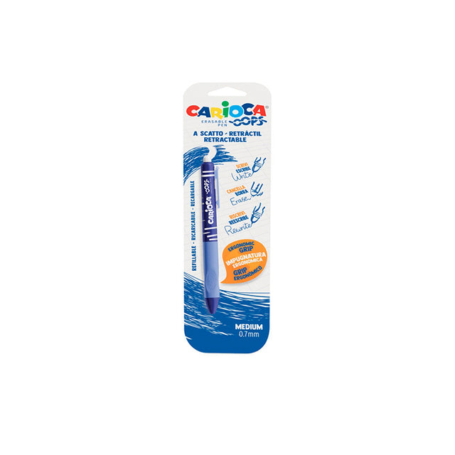 Carioca Esferográfica Apagável Retrátil Azul 0,7 mm