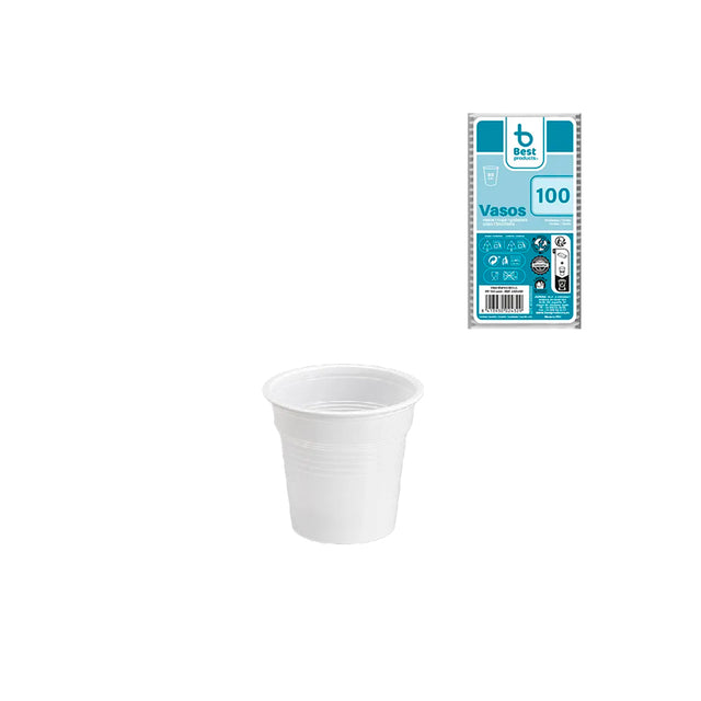Pack 100 Copos Reutilizáveis Brancos 80 ml