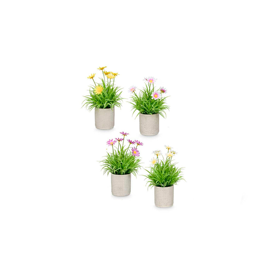 Vaso Cimento com Margaridas