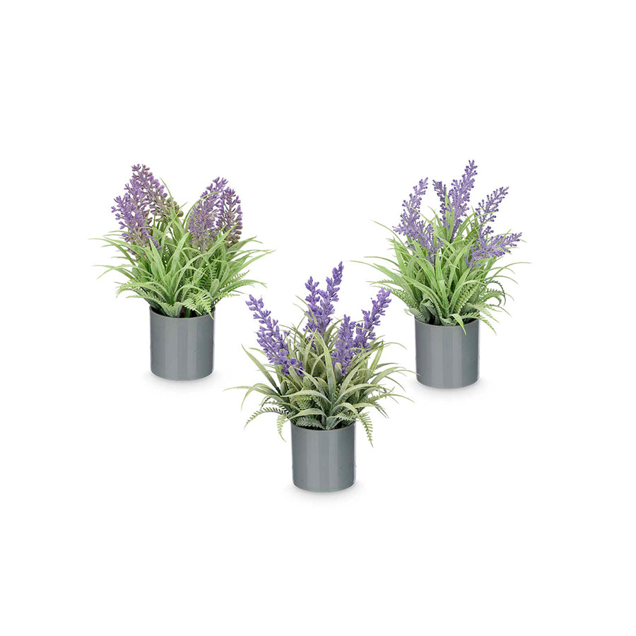 Vaso Artificial Cilíndrico com Lavanda