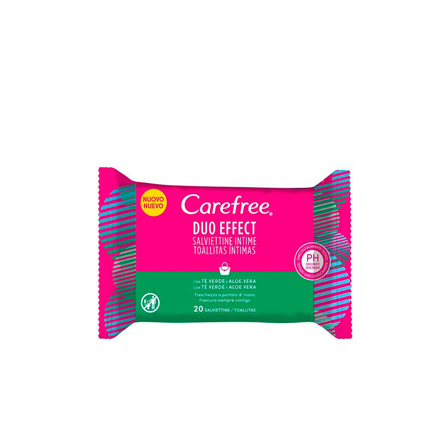 Carefree Toalhitas Íntimas Chá Verde e Aloe Vera 20 un