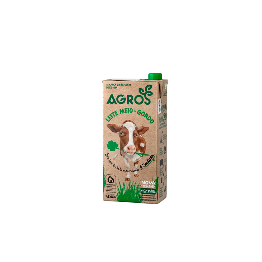 Agros Leite UHT Meio Gordo 1 L