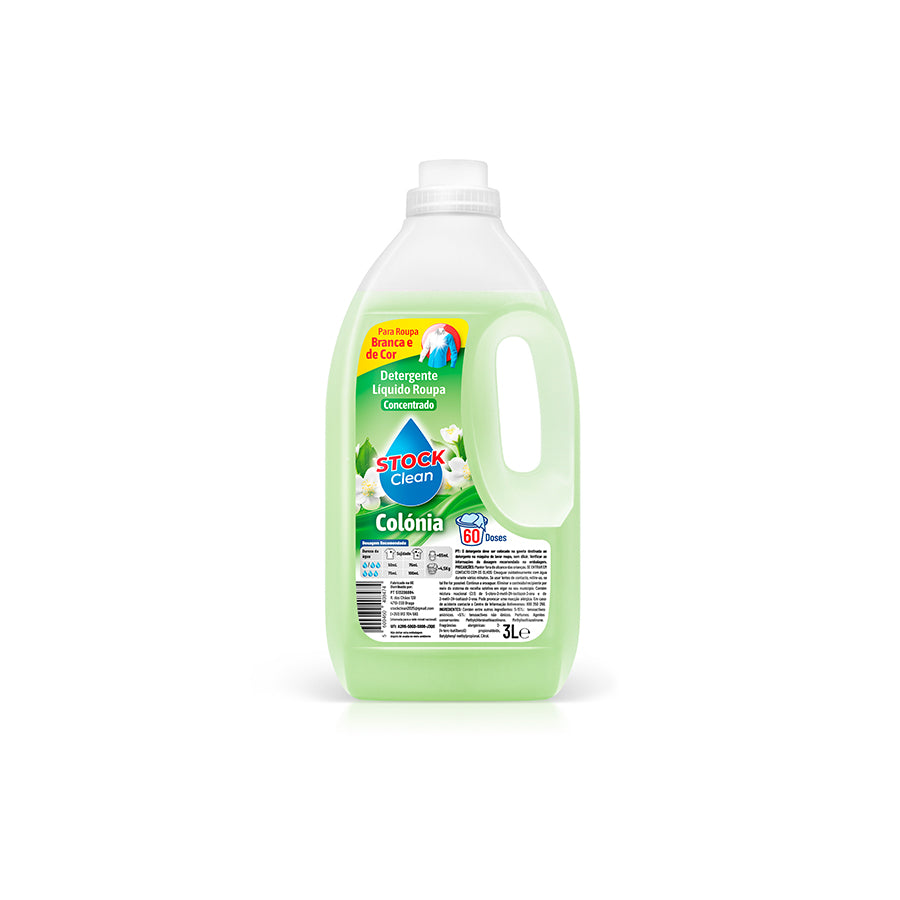 Stock Clean Detergente Máquina Roupa Líquido Colónia 60 Doses