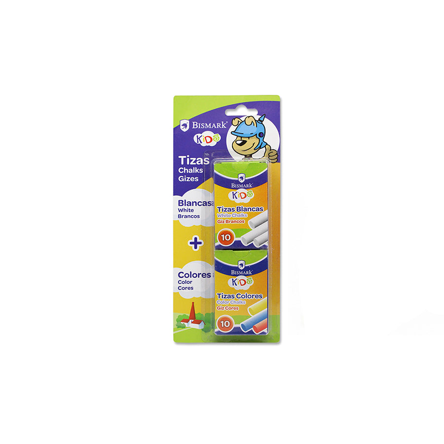 Bismark Conjunto de 10 Giz Coloridos + 10 Giz Brancos