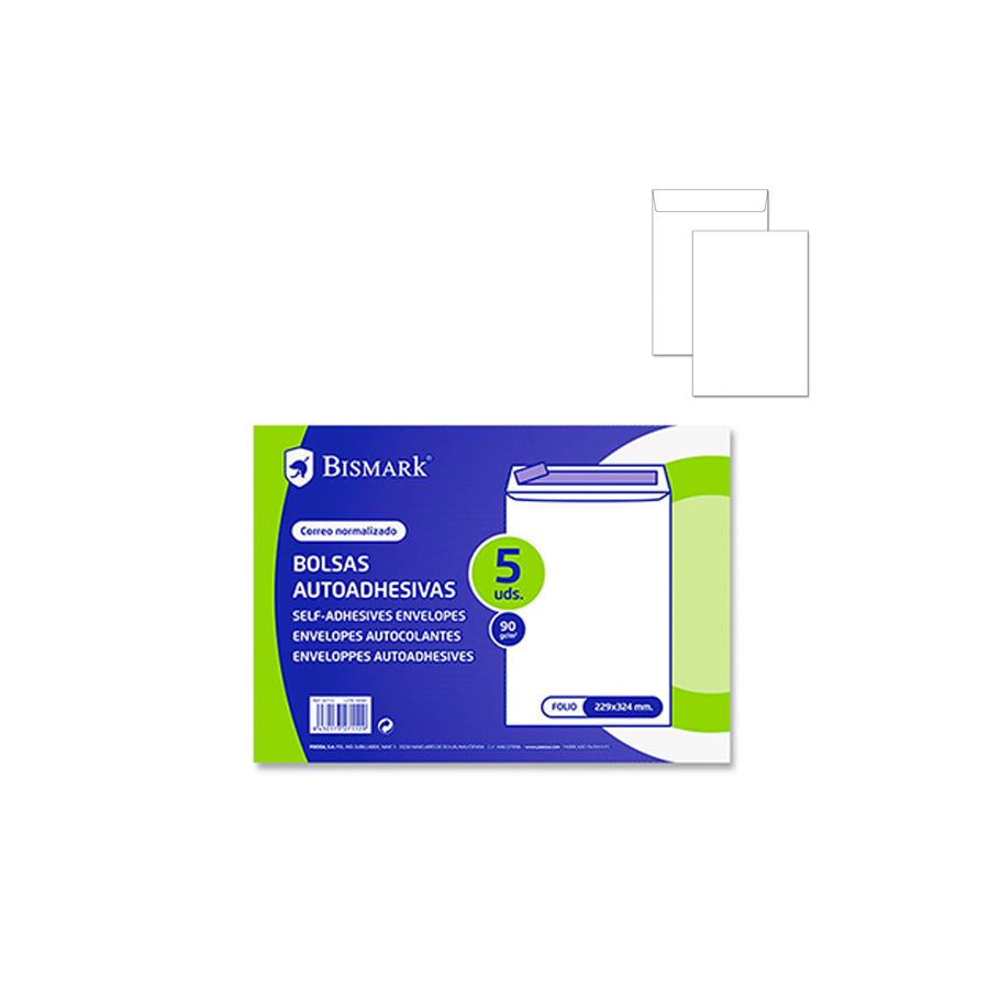 Bismark Pack 5 Envelopes Brancos 229 x 324 mm
