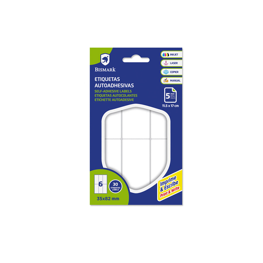 Bismark Pack 30 Etiquetas Autocolantes 35 x 82 mm