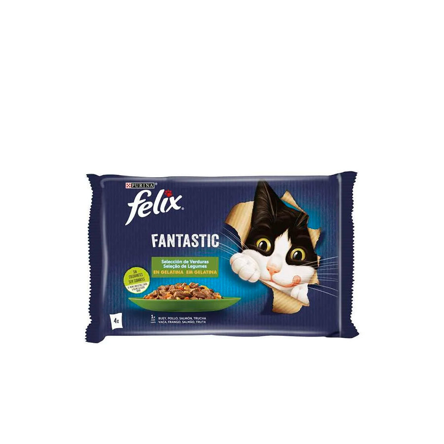 Felix Fantastic Comida Húmida para Gato com Verduras 4 x 8 gr