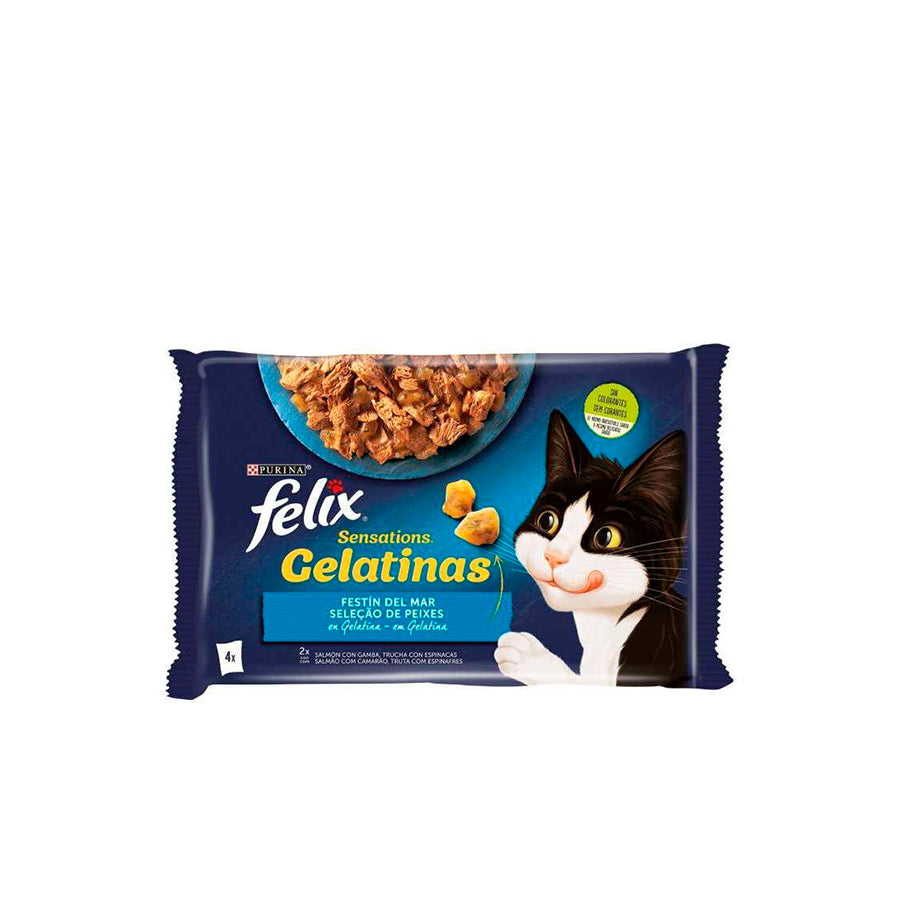 Felix Fantastic Comida Húmida para Gato Seleção de Peixes 4 x 85 gr