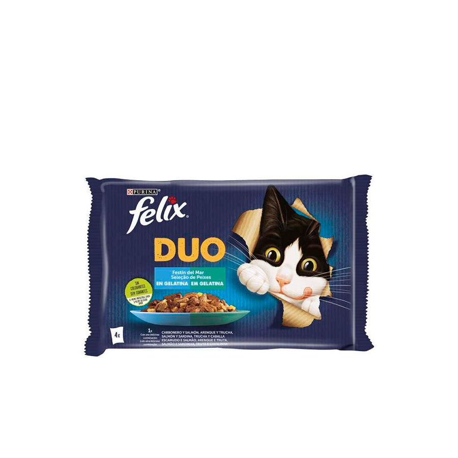 Felix Fantastic Comida Húmida para Gato de Salmão e Sardinha 4 x 85 gr