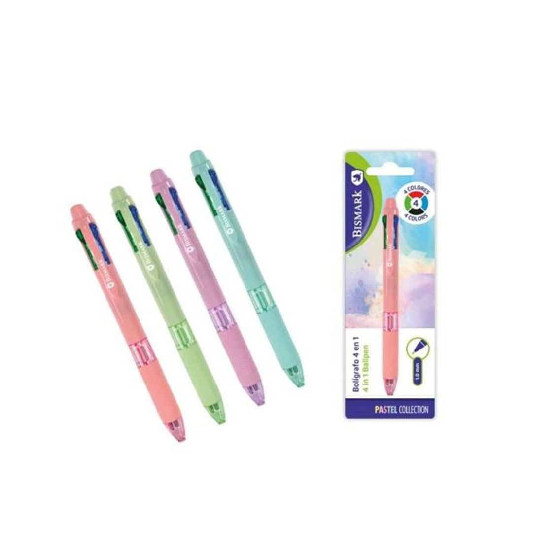Esferográfica Bismark com Grip Cor Pastel