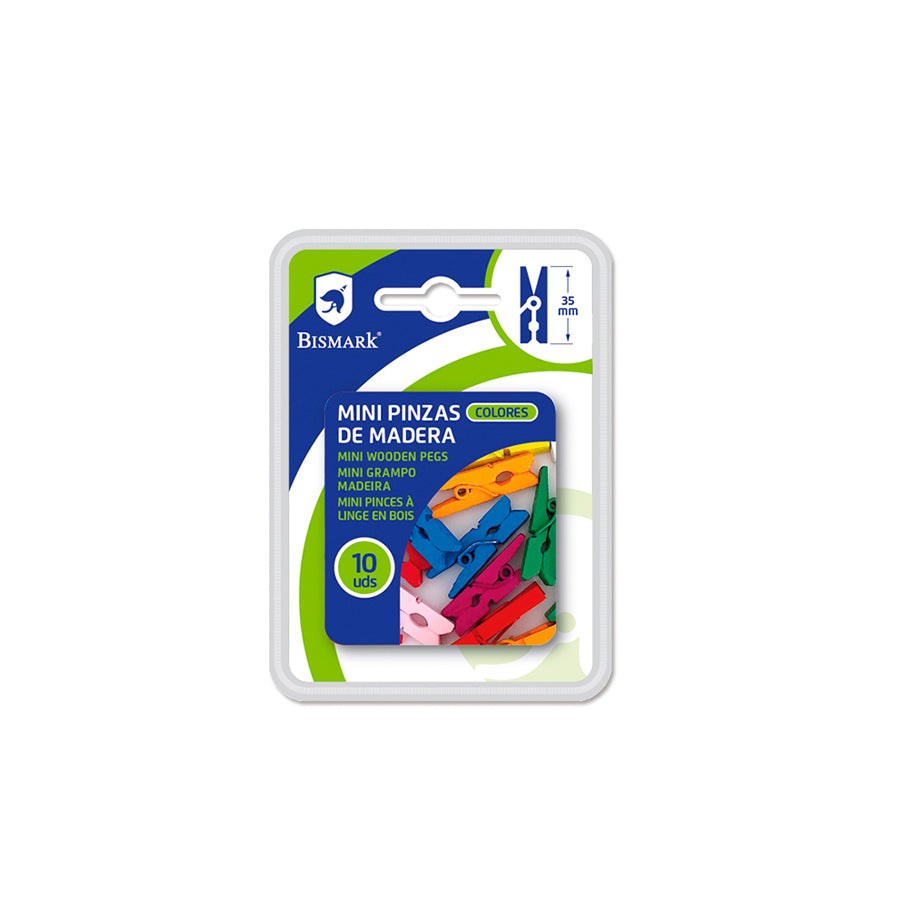 Bismark Pack 10 Mini Molas de Madeira Coloridas 35 mm