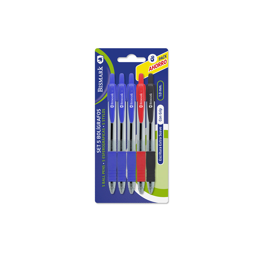 Bismark Pack 5 Esferográficas 1.0 mm