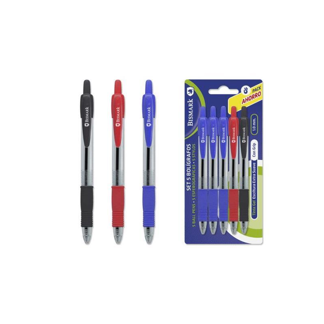 Pack 5 Canetas Bismark Soft Grip
