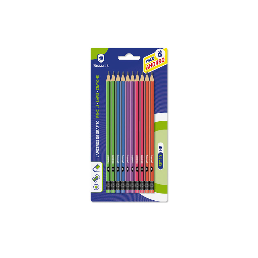 Bismark Pack 10 Lápis com Borracha