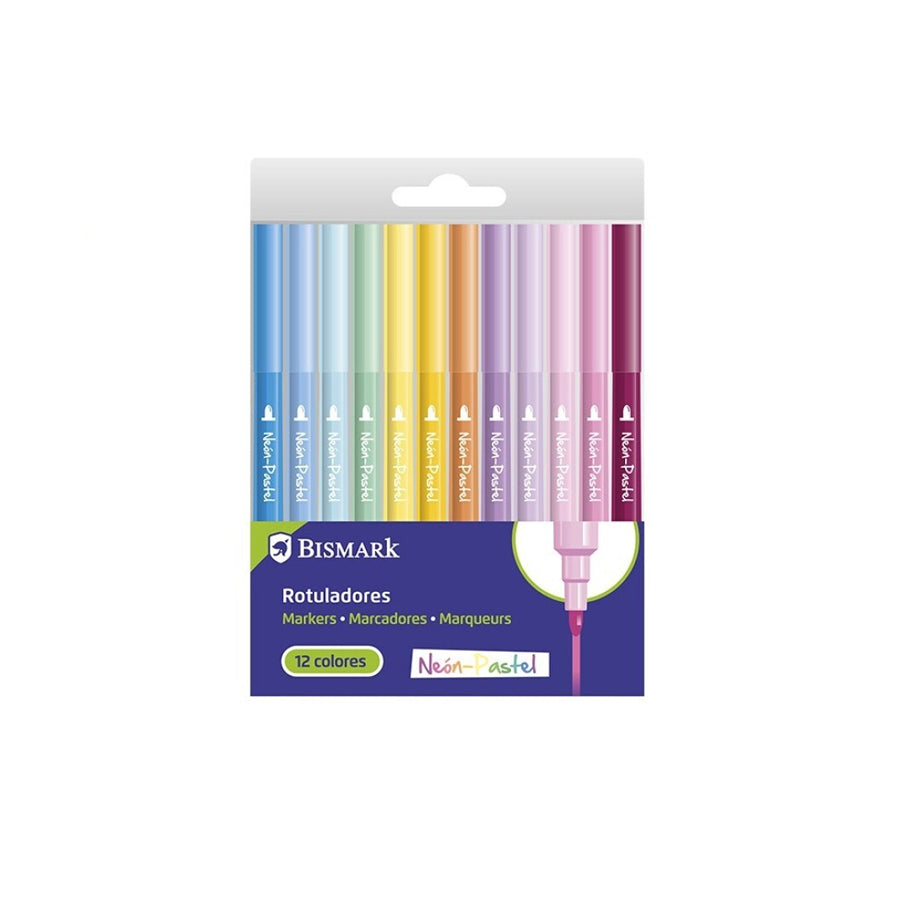 Bismark Pack 12 Marcadores Cores Pastel
