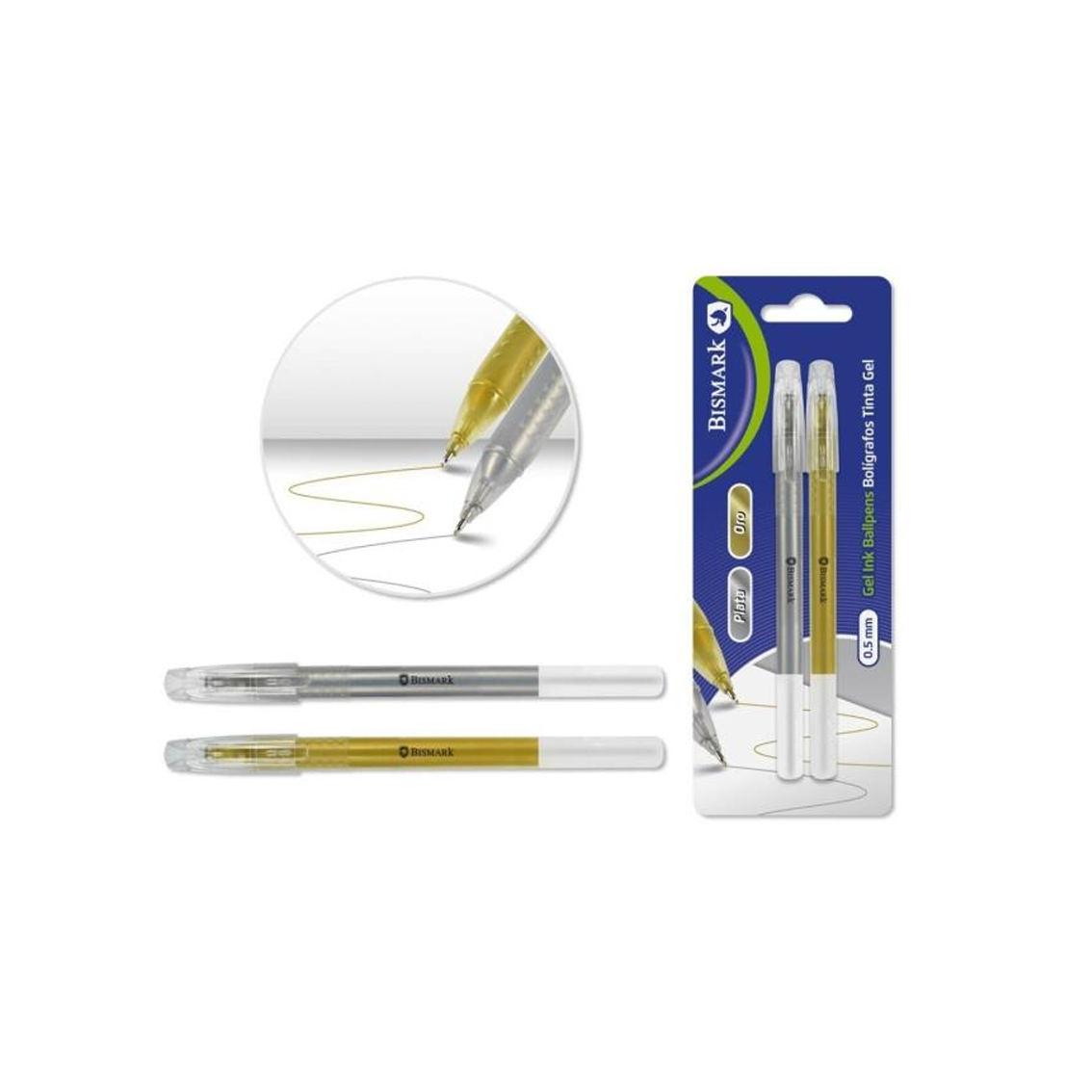 Esferográficas Gel Dourada e Prateada 0,5 mm