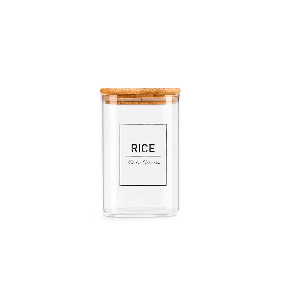 Frasco para Arroz com Tampa de Bambu 1,2 L