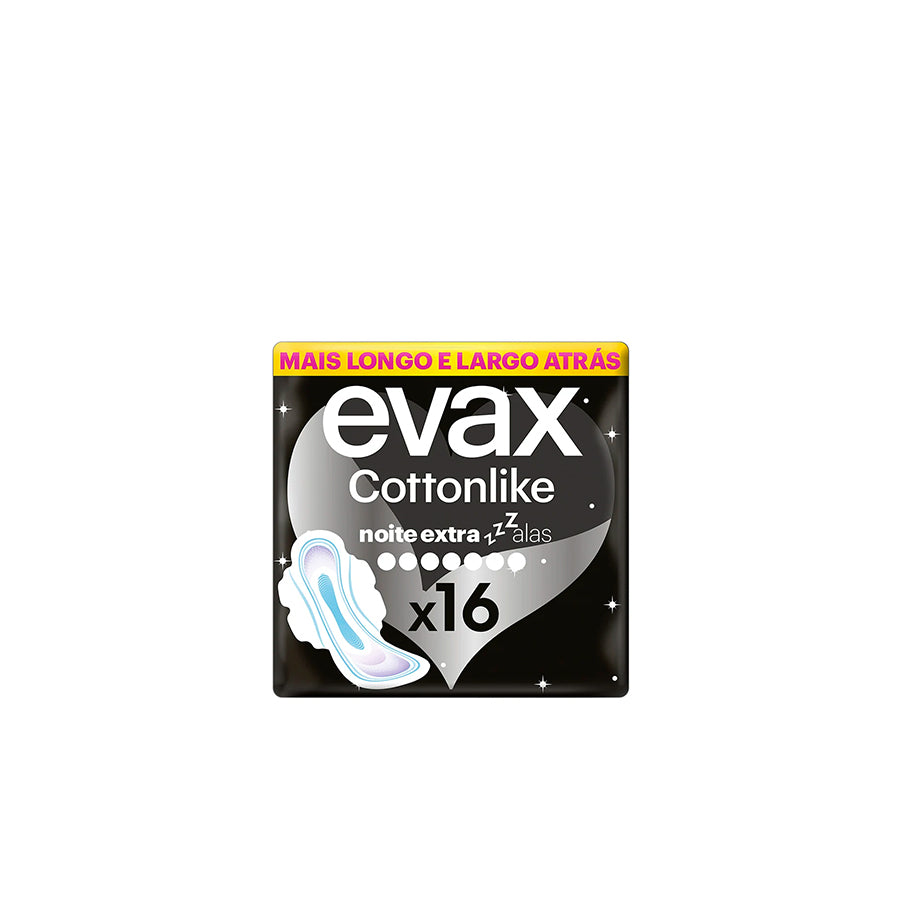 Evax Pensos Higiénicos Cottonlike Noite Extra com Abas 16 un