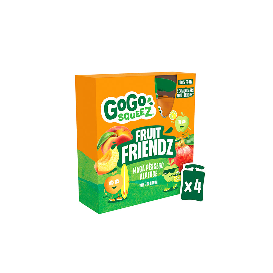 Gogo Squeez Saqueta de  Maçã, Pêssego e Alperce 4 x 90 gr