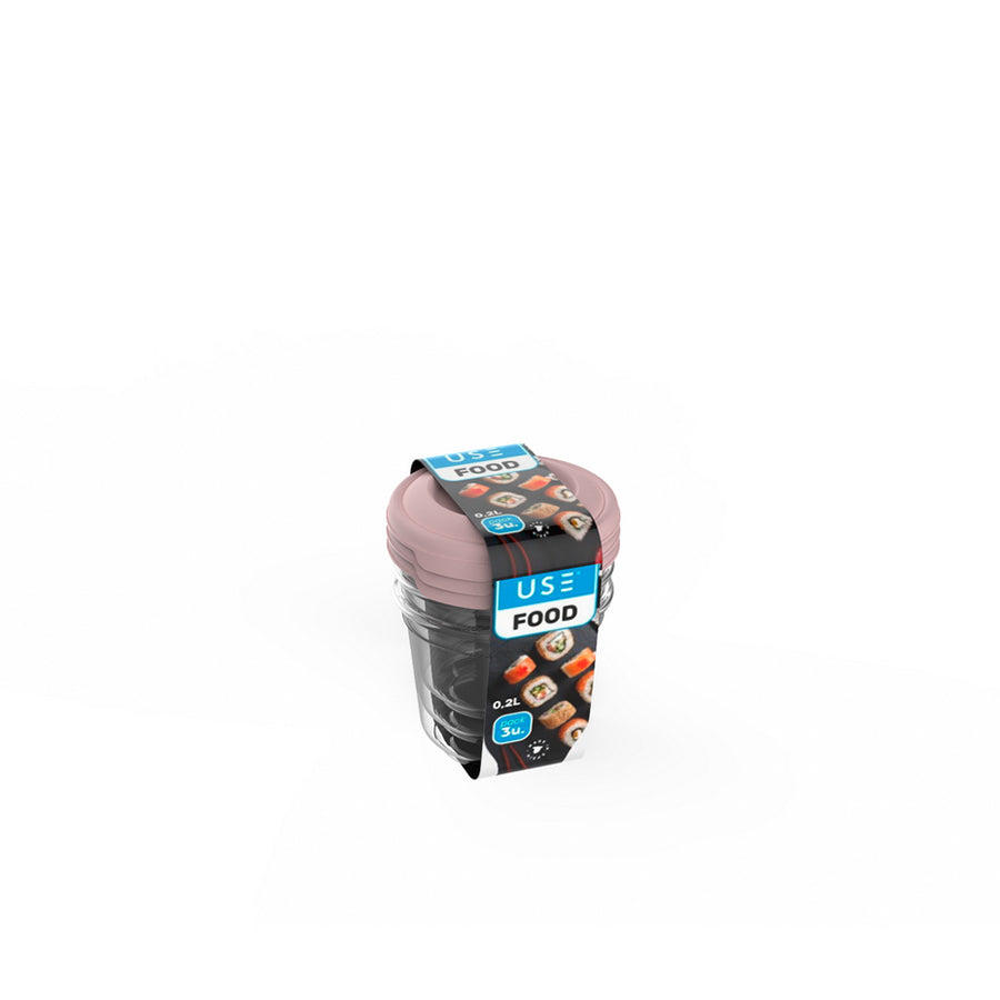 Pack 3 Caixas Redondas Herméticas 200 ml