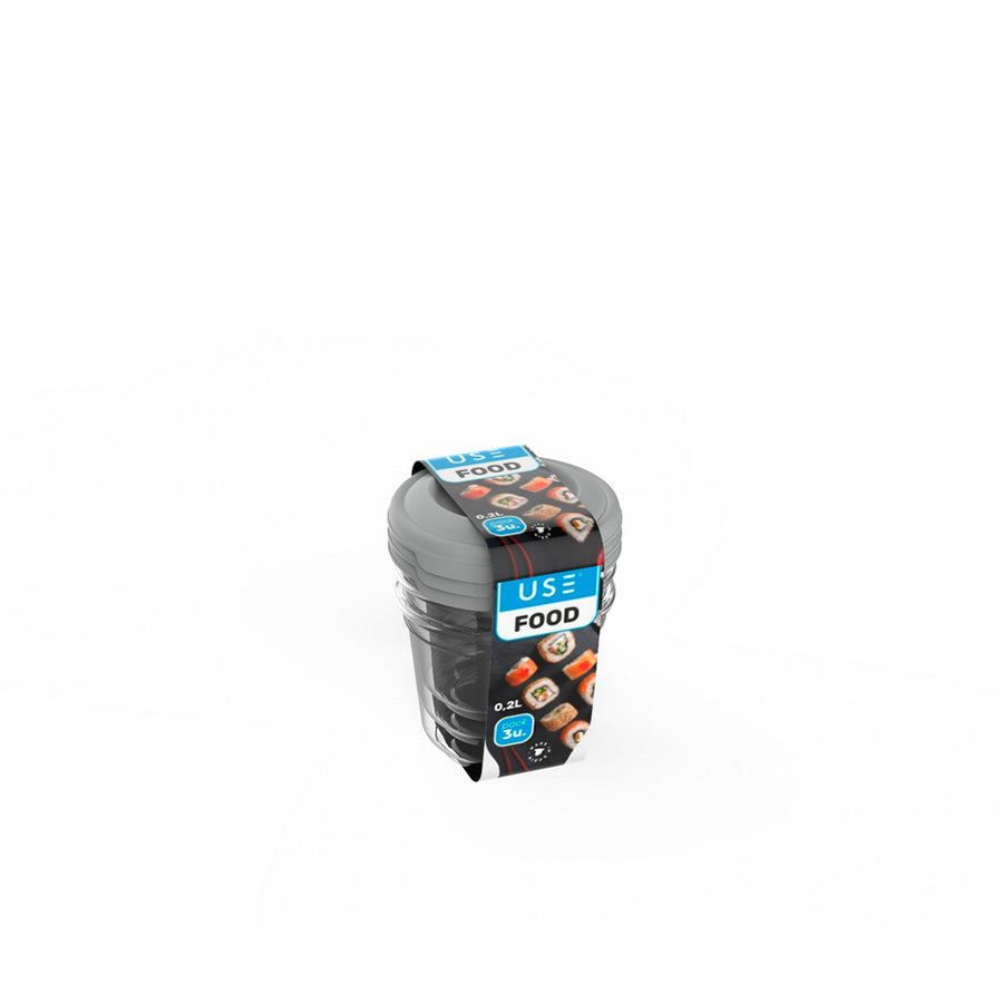 Pack 3 Caixas Redondas Herméticas 200 ml