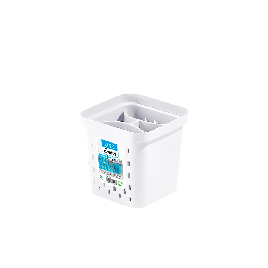Escorredor de Talheres Branco 14 x 14 cm